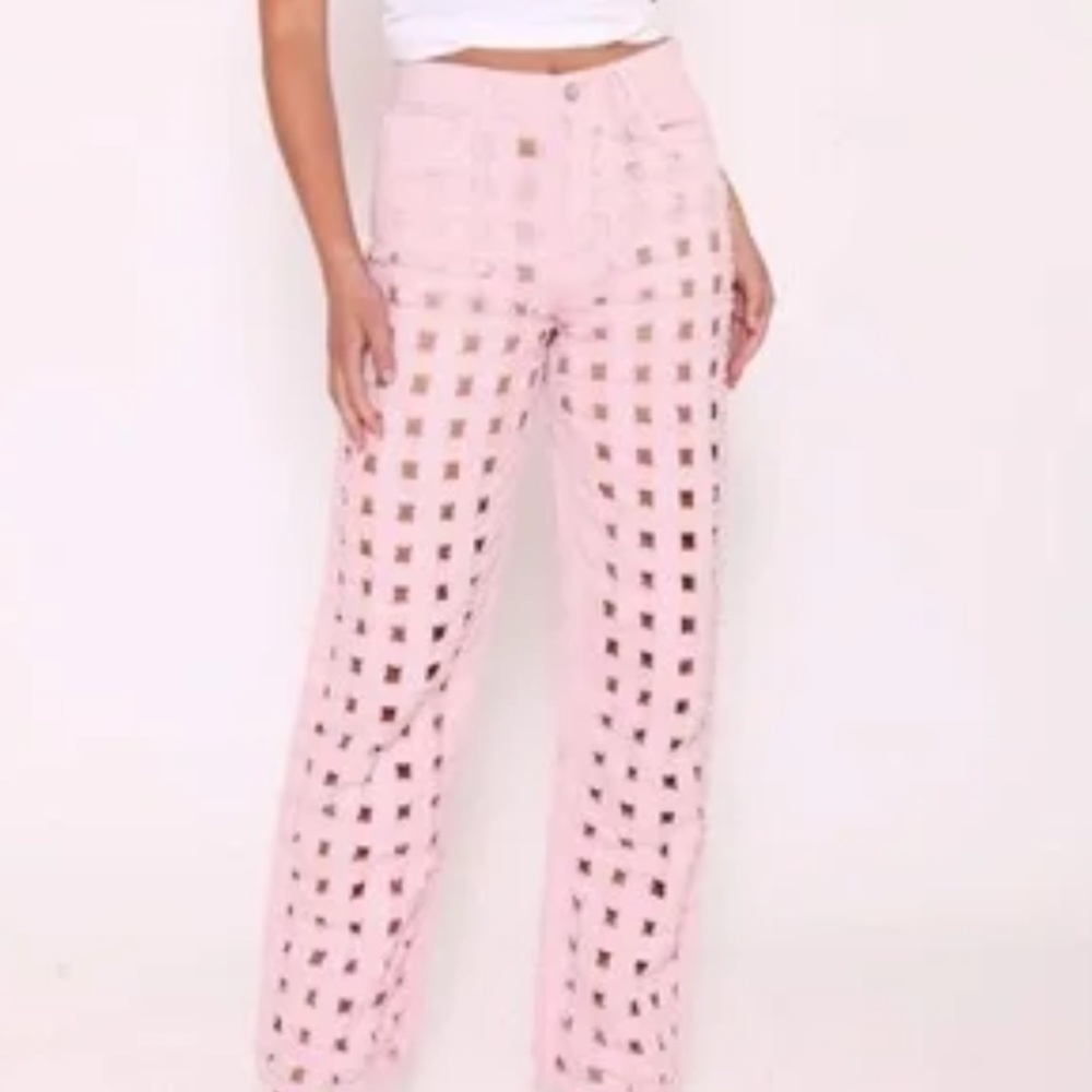 REVICE denim 101 VALLEY GIRL pink ripped distressed ladies jeans-27 Y2K vibes
